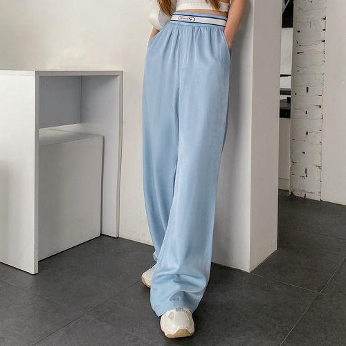 Pantalon à lettres à rayures taille à poches - SHEIN - Modalova