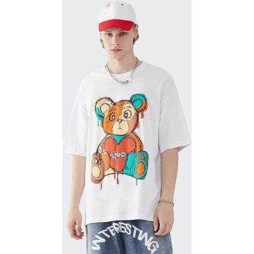 Homme T-shirt ours et lettre - SHEIN - Modalova
