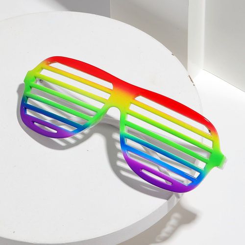 Lunettes de mode à motif arc-en-ciel avec chaîne de lunettes - SHEIN - Modalova