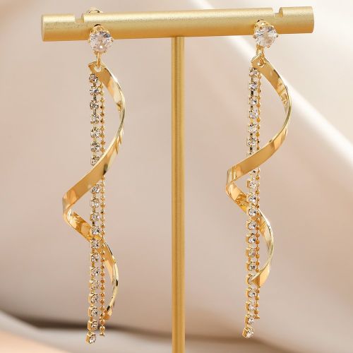 Paire De Boucles D'oreilles Pendantes À Décor En Spirale - SHEIN - Modalova