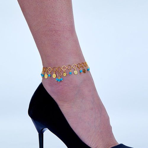 Bracelet de cheville rond et turquoise breloque - SHEIN - Modalova