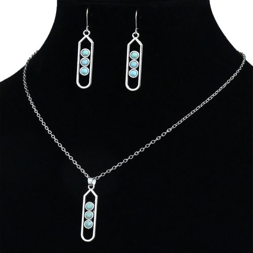 Pièces Set de bijoux géométrique à détail turquoise - SHEIN - Modalova