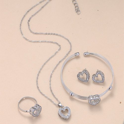 Pièces Set de bijoux cœur & avec strass - SHEIN - Modalova
