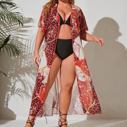 Kimono à imprimé léopard et chaîne - SHEIN - Modalova