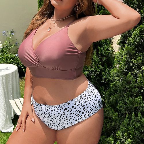 Bikini à imprimé tacheture taille haute - SHEIN - Modalova