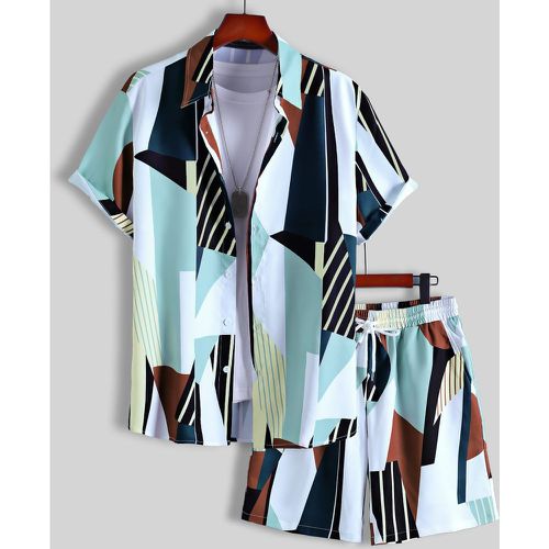 Chemise à blocs de couleurs aléatoire à rayures & Short (sans t-shirt) - SHEIN - Modalova