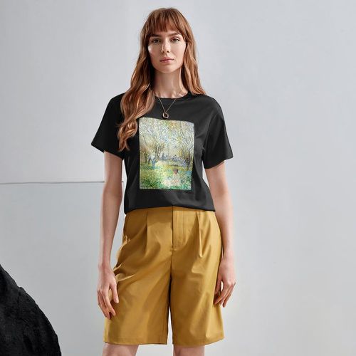MULBERRY T-shirt en mélange soie à imprimé - SHEIN - Modalova