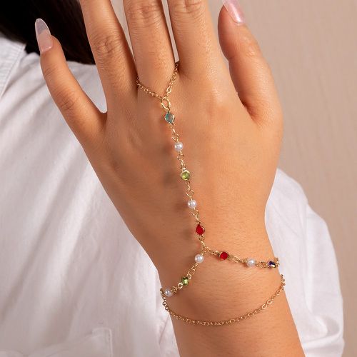 Bracelet à doigt aléatoire fausse perle avec strass - SHEIN - Modalova