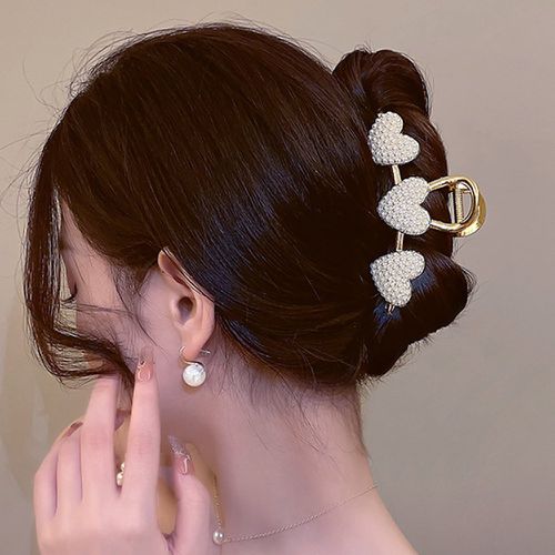 Griffe à cheveux fausse perle à détail cœur - SHEIN - Modalova