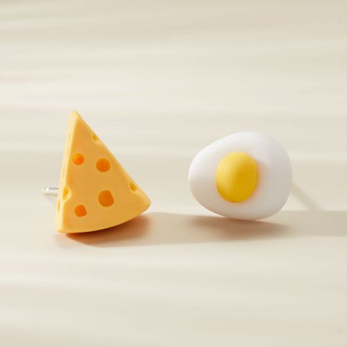 Clous d'oreilles à design fromage et œuf dépareillé - SHEIN - Modalova