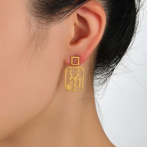 Pendants d'oreilles caractère chinois carré - SHEIN - Modalova
