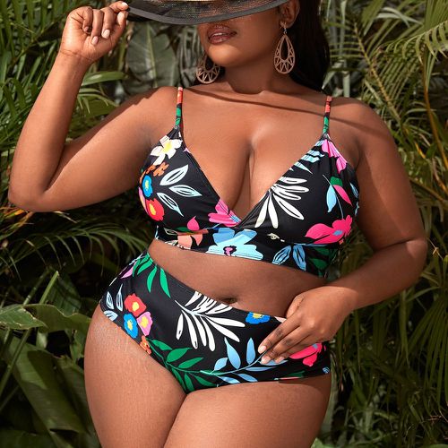 Bikini à imprimé floral taille haute - SHEIN - Modalova