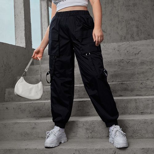 Pantalon cargo poche à rabat taille élastique - SHEIN - Modalova