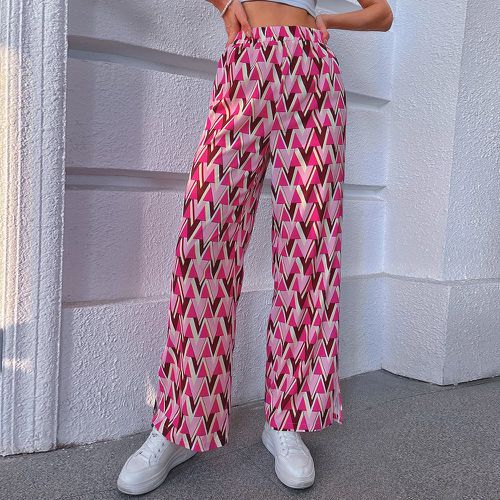 Pantalon ample à imprimé géométrique fendu - SHEIN - Modalova