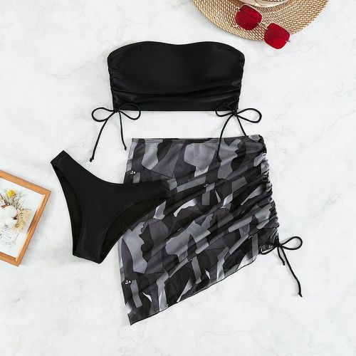 Pièces Bikini à blocs de couleurs & jupe de plage - SHEIN - Modalova
