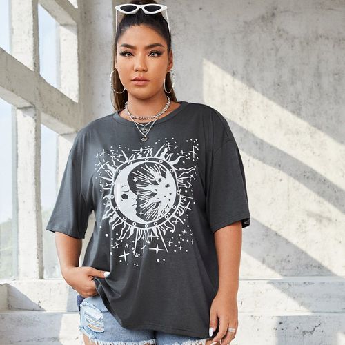 T-shirt à imprimé lune et soleil - SHEIN - Modalova