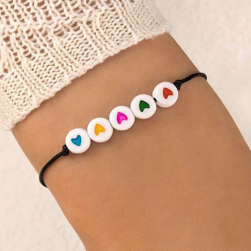 Bracelet de couleur aléatoire à détail cœur à perles - SHEIN - Modalova