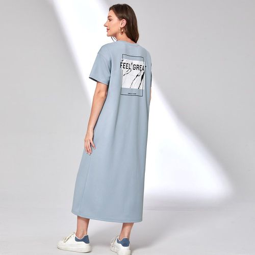 Robe t-shirt à motif slogan - SHEIN - Modalova