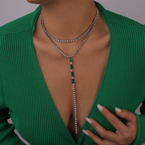 Collier avec pendentif avec strass - SHEIN - Modalova
