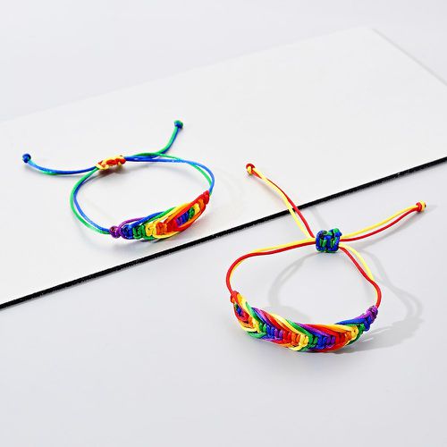 Pièces Bracelet tressé couple à blocs de couleurs - SHEIN - Modalova