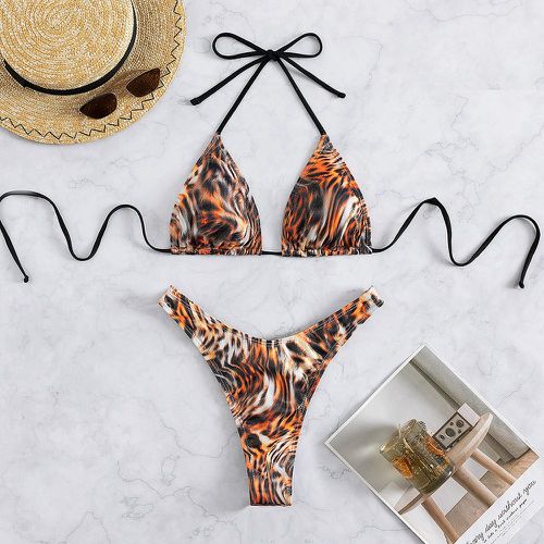 Bikini à léopard ras-du-cou - SHEIN - Modalova