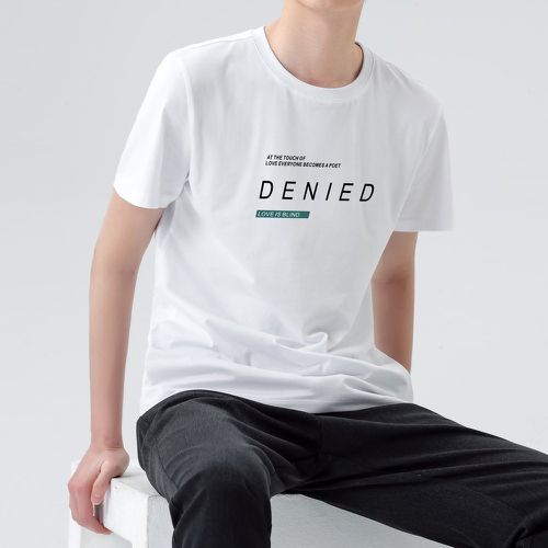 Homme T-shirt à motif slogan - SHEIN - Modalova