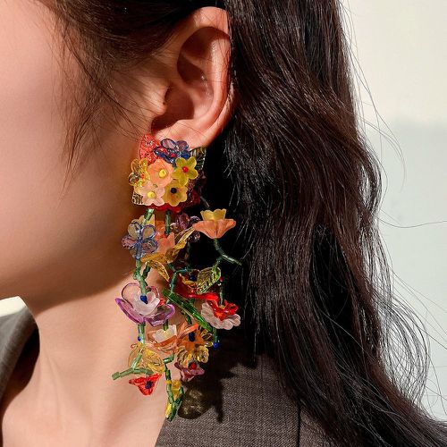 Pendants d'oreilles à perles à fleur - SHEIN - Modalova