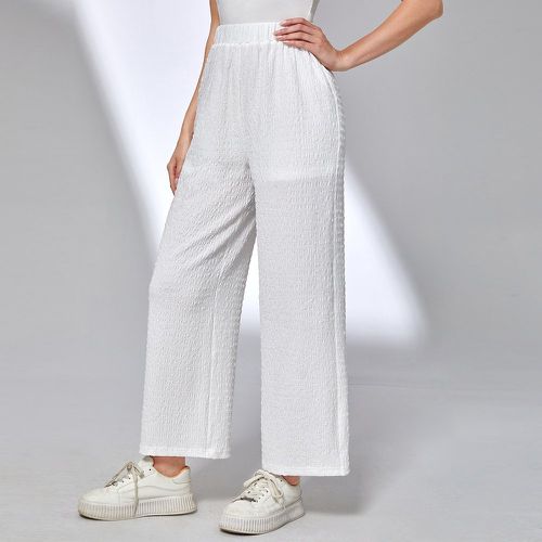 Pantalon ample texturé taille élastique - SHEIN - Modalova