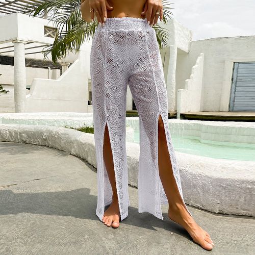 Pantalon de plage (sans bikini) à taille froncée fendu en tulle - SHEIN - Modalova