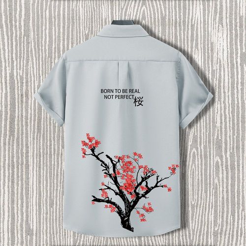 Chemise à imprimé arbre et caractère japonais (sans t-shirt) - SHEIN - Modalova