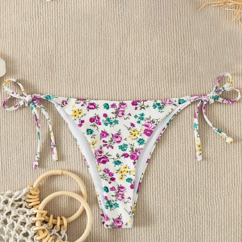 Bas de bikini floral aléatoire à imprimé à nœud - SHEIN - Modalova