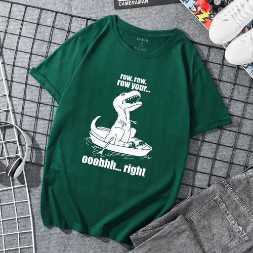 T-shirt à motif dinosaure et lettre - SHEIN - Modalova