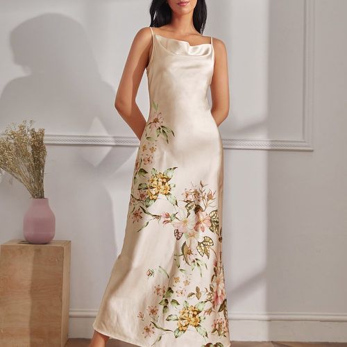 Robe de pyjama à imprimé floral drapé - SHEIN - Modalova