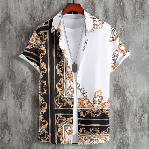 Chemise aléatoire baroque et à imprimé foulard à bouton (sans t-shirt) - SHEIN - Modalova