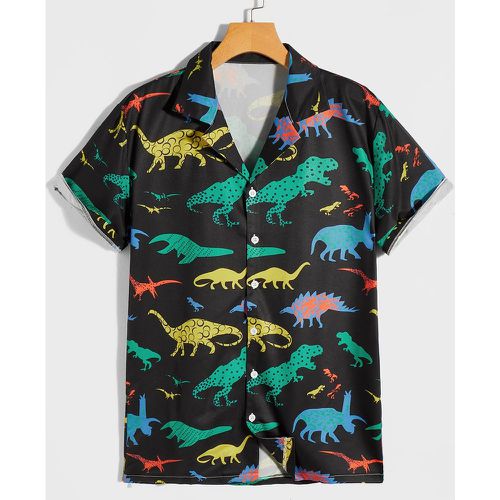Chemise à motif dinosaure à bouton - SHEIN - Modalova