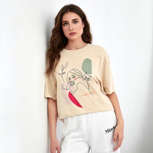 T-shirt à motif dessin animé et figure - SHEIN - Modalova
