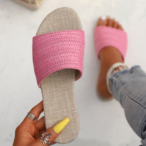 Sandales plates tissé à bande unique - SHEIN - Modalova