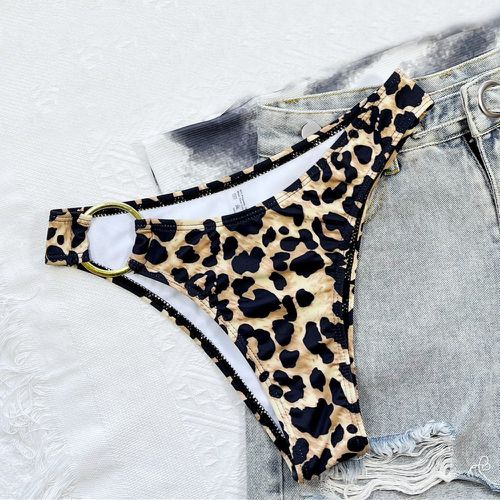 Bas de bikini à léopard à détail anneau - SHEIN - Modalova