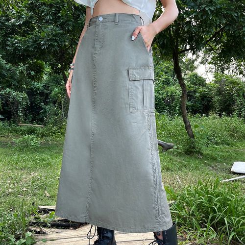 Jupe en jean taille haute à poche fendu - SHEIN - Modalova
