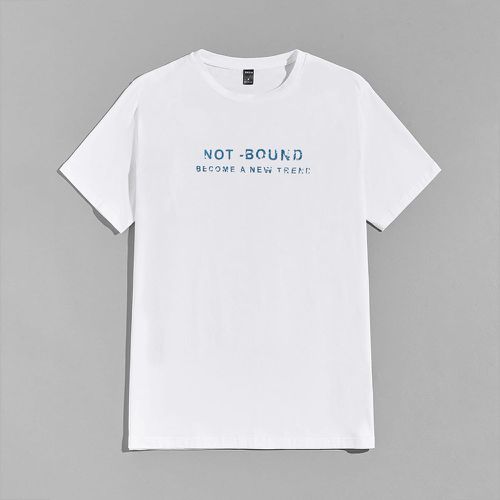 T-shirt à imprimé slogan et bâtiment - SHEIN - Modalova
