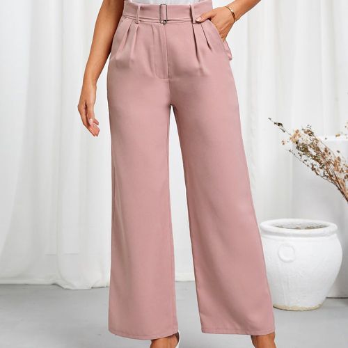 Pantalon tailleur à poche à plis ceinturé - SHEIN - Modalova