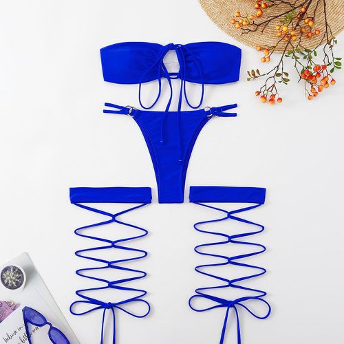 Pièces Bikini à nœud à lien anneau avec 1 paire Jarretière - SHEIN - Modalova