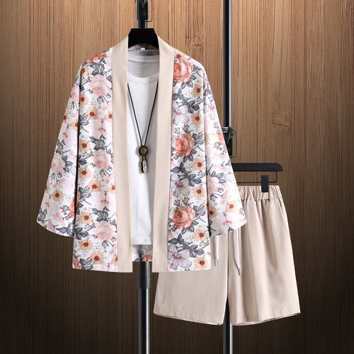 À imprimé floral Kimono & à cordon Short (sans t-shirt) - SHEIN - Modalova