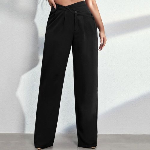 Pantalon droit taille asymétrique - SHEIN - Modalova