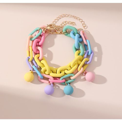 Pièces Bracelet à chaîne de couleur aléatoire à détail boule - SHEIN - Modalova