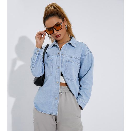 Veste en jean avec poches fendu - SHEIN - Modalova