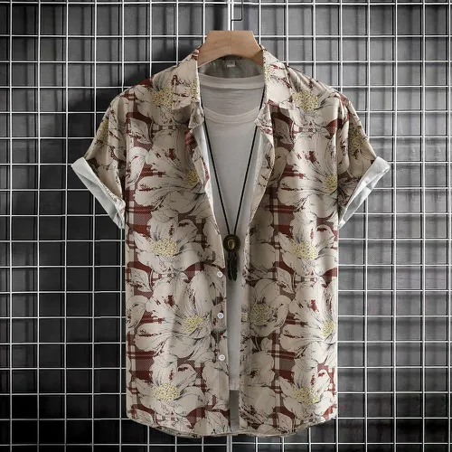 Chemise fleur aléatoire et à carreaux (sans t-shirt) - SHEIN - Modalova
