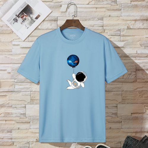 T-shirt à imprimé astronaute et planète - SHEIN - Modalova