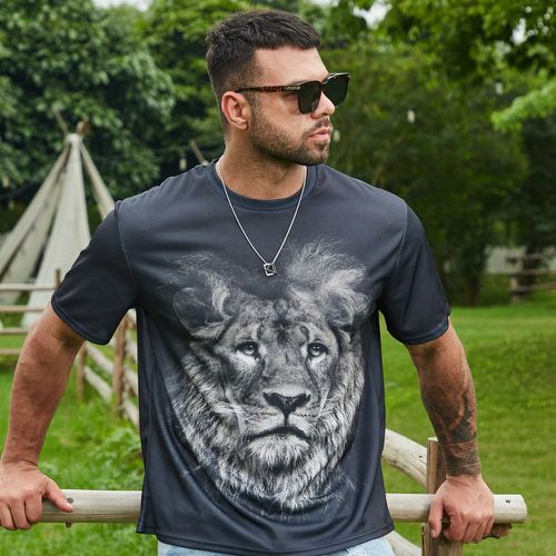 Homme T-shirt à imprimé lion 3D - SHEIN - Modalova