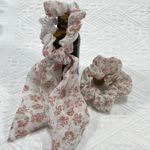 À imprimé floral Élastique avec foulard pour cheveux & Chouchou - SHEIN - Modalova